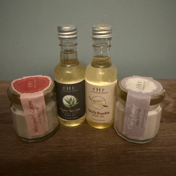 🌿 NWT FarmHouse Fresh Organics Travel Set Shea Butter Body Oil Sampler Gift FHF - Picture 1 of 4